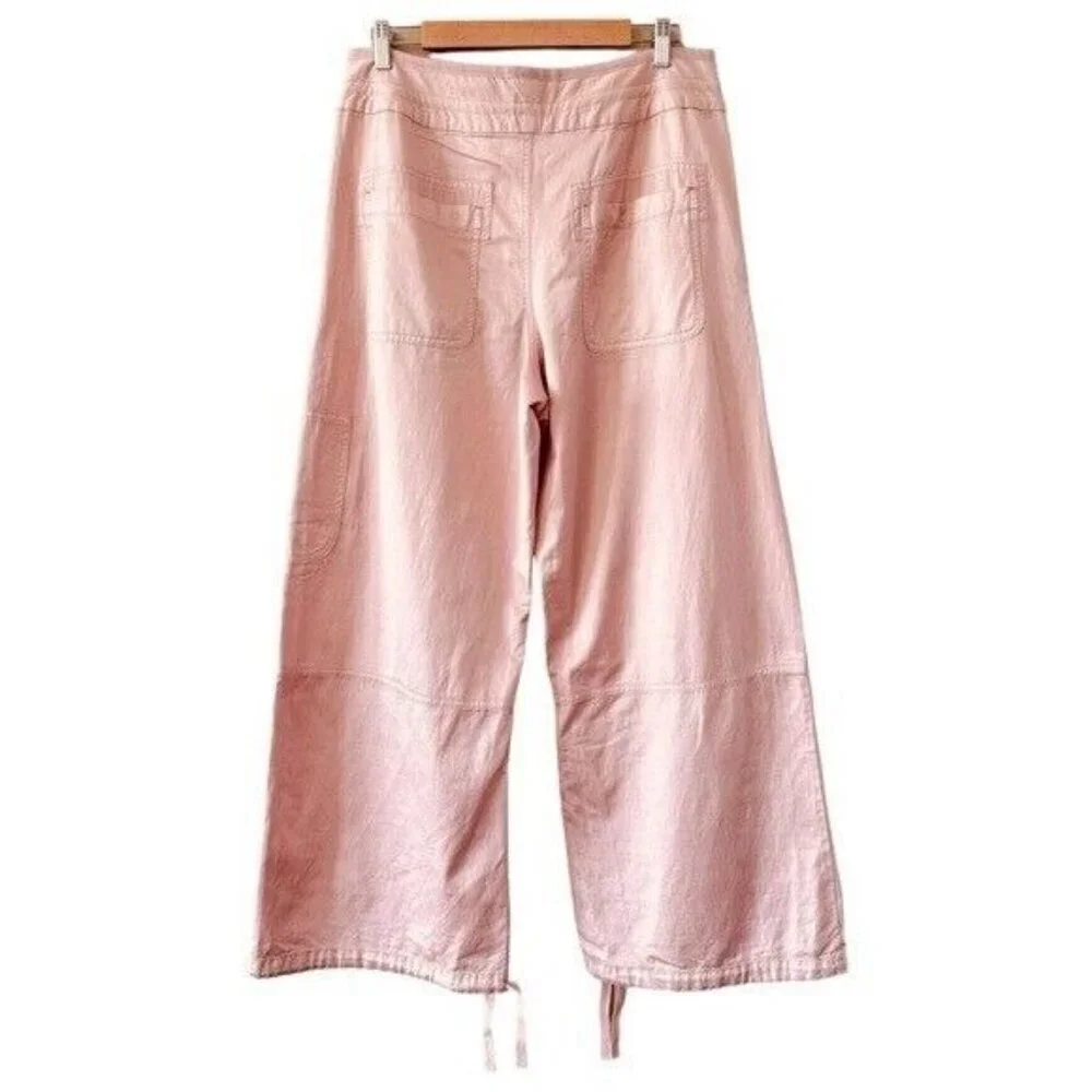 ANTHROPOLOGIE Pilcro Satin Cargo Parachute Pants Pink Combo Size 31 NEW - Picture 8 of 12